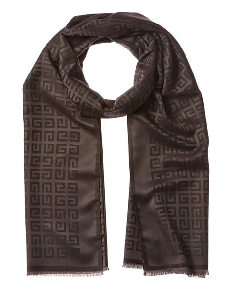 givenchy wool logo scarf brown|Givenchy 4G Logo Wool & Silk Scarf .